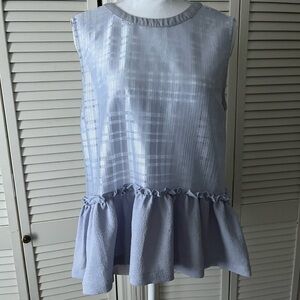 Baby blue gorgeous sleeveless 
Peplum woven blouse M
